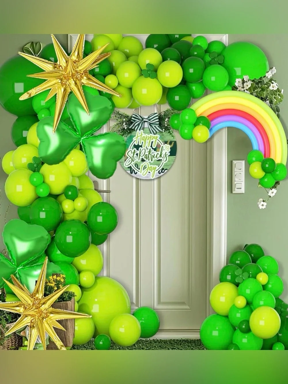 St. Patrick's Day Green Balloon Arch Garland Party Decorations Set